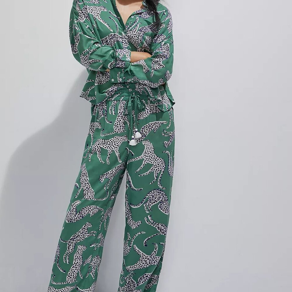 Anthropologie Pajamas Women's 2X A+ Sweet Dreams Sleep Set Leopard Print - Picture 13 of 14